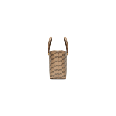 WOMEN'S SIGNATURE SMALL EAST-WEST SHOPPER BAG BB MONOGRAM COATED CANVAS IN BEIGE
