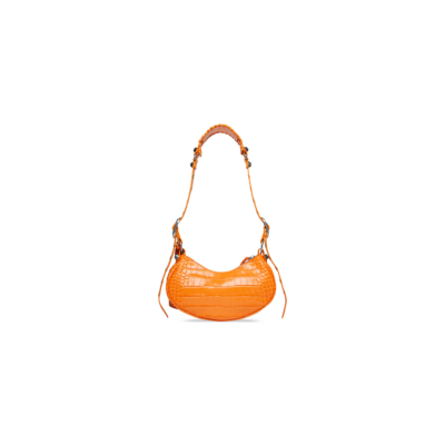 WOMEN'S LE CAGOLE XS SHOULDER BAG CROCODILE EMBOSSED IN ORANGE
