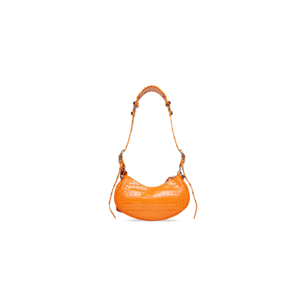 WOMEN'S LE CAGOLE XS SHOULDER BAG CROCODILE EMBOSSED IN ORANGE