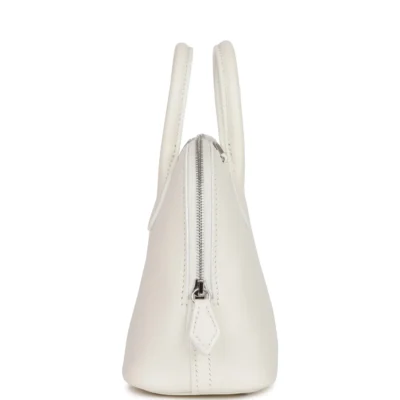 Hermès 1923 Bolide 25 White Evercolor Verso Palladium Hardware
