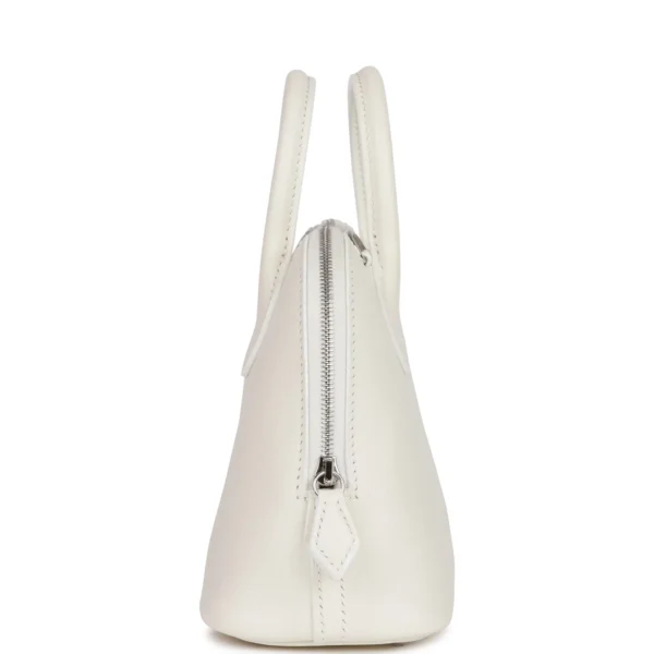 Hermès 1923 Bolide 25 White Evercolor Verso Palladium Hardware