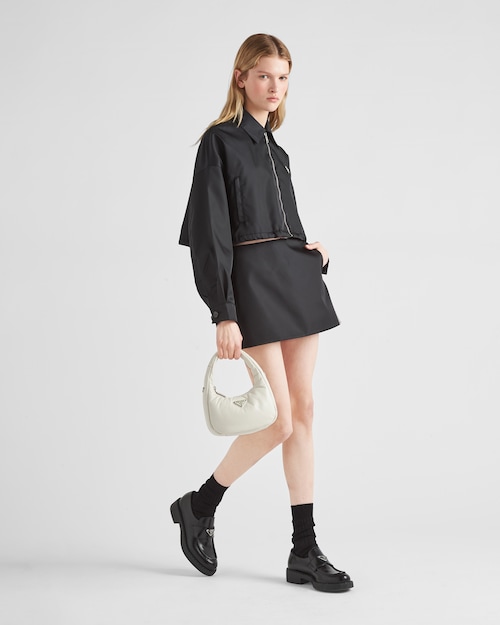 حقيبة صغيرة Prada Soft مبطنة جلد نابا أبيض