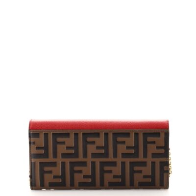 3b6f101da2edd187a60231998cdcdcd8 Fendi Continental with Chain in Red Leather