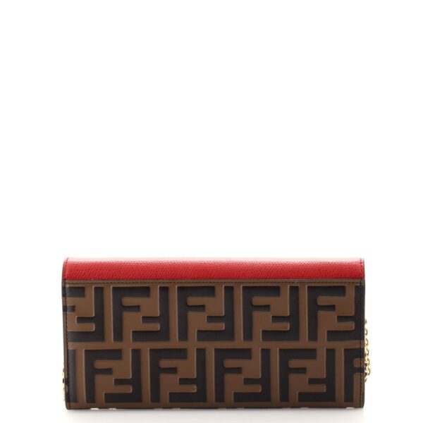 3b6f101da2edd187a60231998cdcdcd8 Fendi Continental with Chain in Red Leather