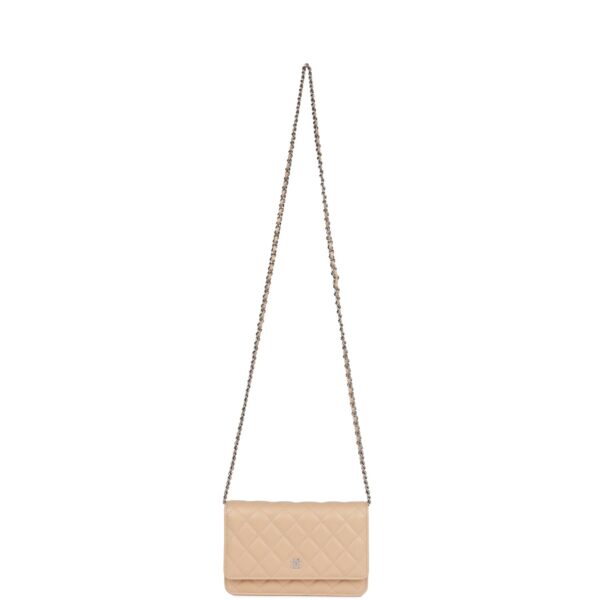 Chanel Wallet on Chain WOC Beige Caviar Silver Hardware