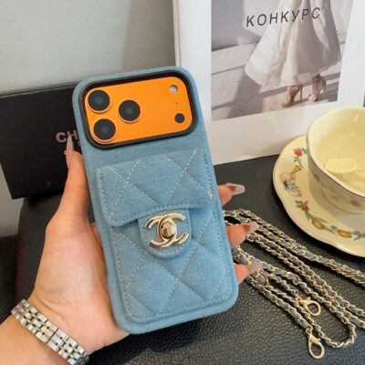 3bca59d575480de0d21f78de6b417e49fd6d811c8d0c698c6711b062344409f3 Chanel Denim CC Crossbody iPhone Case with Card Slot