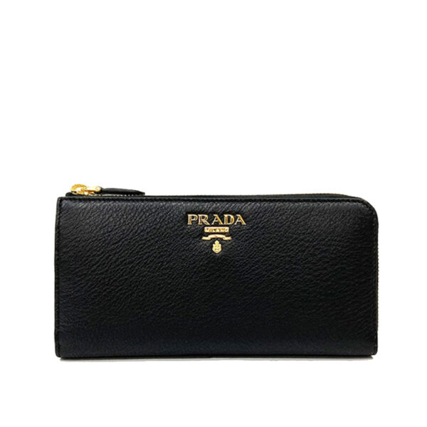 Prada Zipped Continental Wallet in Black