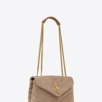 YSL Loulou Small Chain Bag in Quilted 'Y' Suede