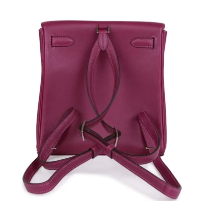 حقيبة ظهر هيرميس Kelly Ado Anemone Evercolor مع إكسسوارات معدنية من البلاديوم