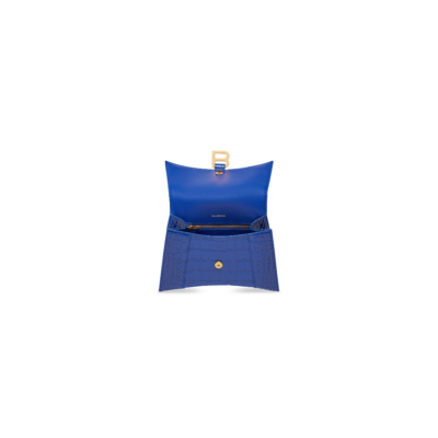 3c8a99020a845c64016e33bcb15a683b WOMEN'S HOURGLASS SMALL HANDBAG CROCODILE EMBOSSED IN ELECTRIC BLUE