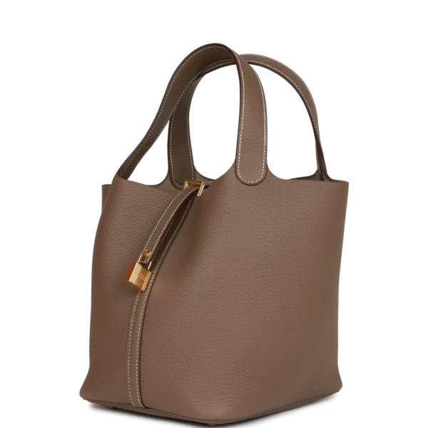 Hermès Picotin Lock 22 Etoupe Clemence Gold Hardware