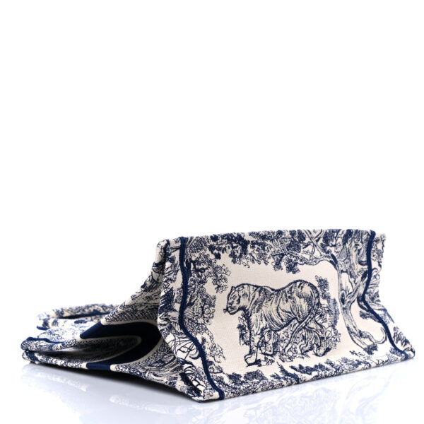 CHRISTIAN DIOR Canvas Embroidered Medium Dioriviera Toile De Jouy Book Tote Blue