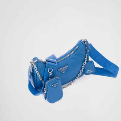 Padded nappa-leather Prada Re-Edition shoulder bag - Light Blue