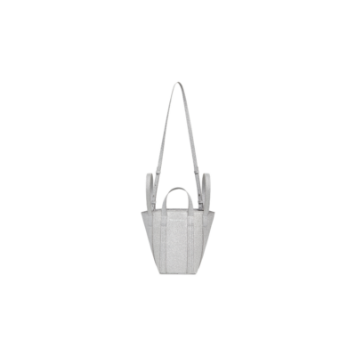 WOMEN'S EVERYDAY XS NORTH-SOUTH SHOULDER TOTE BAG IN SPARKLING FABRIC IN SILVER