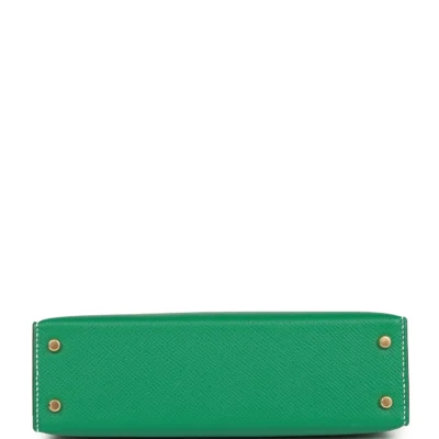 3dcae6825dcc7beae03cb61d994443e1 Hermès Special Order (HSS) Kelly Sellier 20 Vert Jade and Craie Epsom Gold Hardware