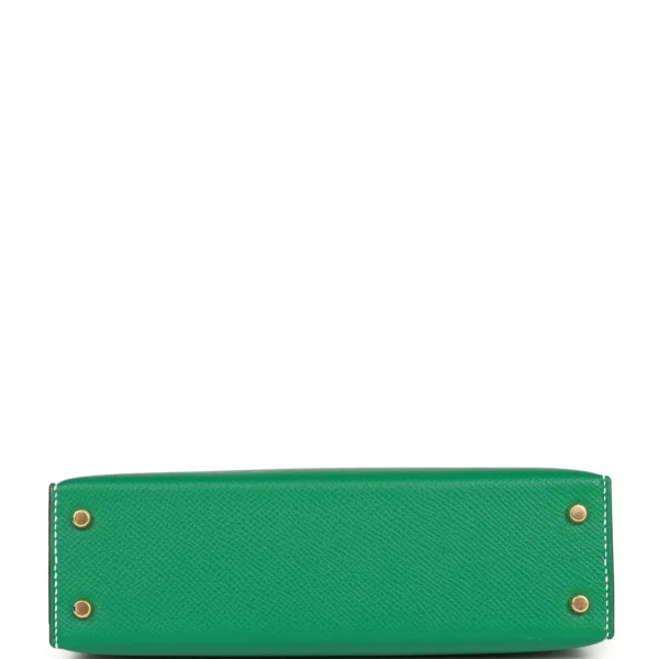 3dcae6825dcc7beae03cb61d994443e1 Hermès Special Order (HSS) Kelly Sellier 20 Vert Jade and Craie Epsom Gold Hardware
