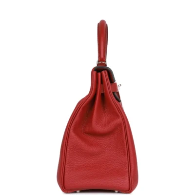 حقيبة هيرميس Special Order HSS Kelly Retourne 35 Rouge Grenat Verso من جلد توغو مع إكسسوارات معدنية من البلاديوم