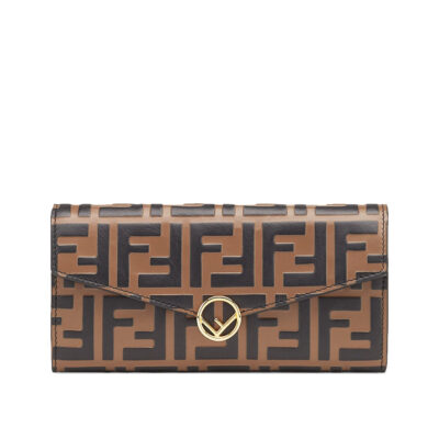 Fendi Continental Brown Leather Wallet