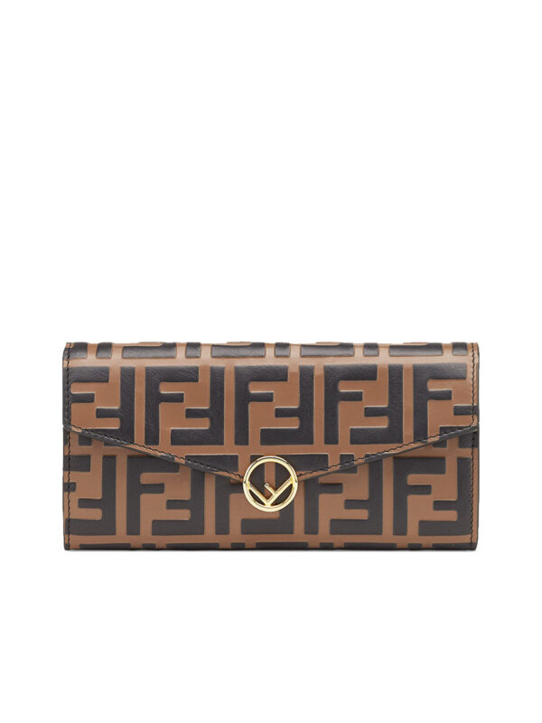 Fendi Continental Brown Leather Wallet