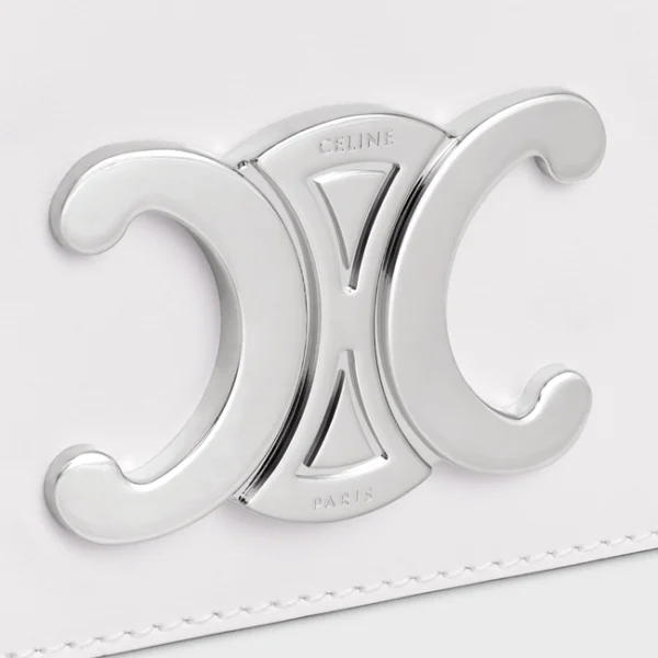 TRAPEZE TRIOMPHE BAG IN SHINY CALFSKIN WHITE
