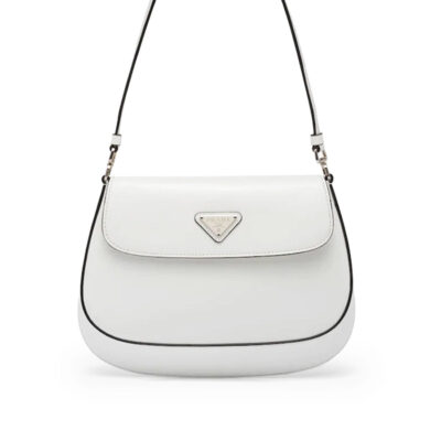 Prada Prada Cleo Brushed Leather Shoulder Bag with Flap