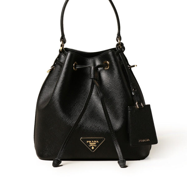 Prada Saffiano Leather Bucket in Black