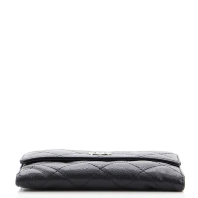 Chanel CC Compact Wallet Quilted Caviar