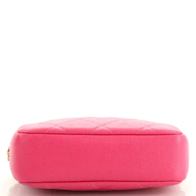Chanel Chain Melody Camera Bag Quilted Caviar Small