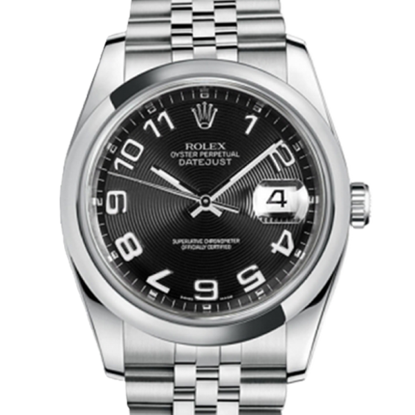 Rolex Datejust 116200BKCAJ 36MM Black Concentric Dial Silver-tone Case