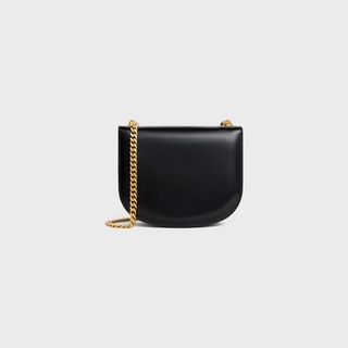40545695fdcd804078591a1b6c0aa990 TEEN CHAIN BESACE TRIOMPHE IN SHINY CALFSKIN BLACK