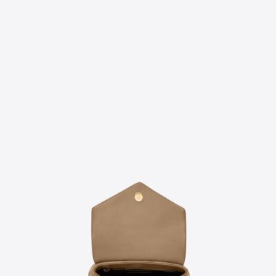 YSL Loulou Toy Bag in Matelasse 'Y' Leather in Greyish Brown