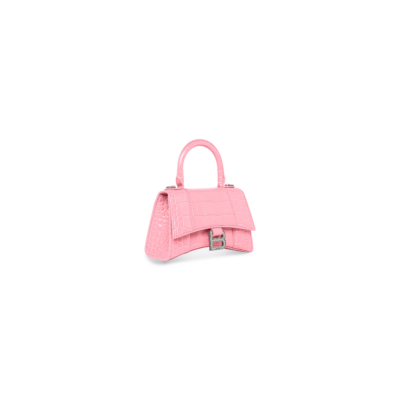 40c536c424b47628862e8805753a1d81 WOMEN'S HOURGLASS XS HANDBAG CROCODILE EMBOSSED IN PINK