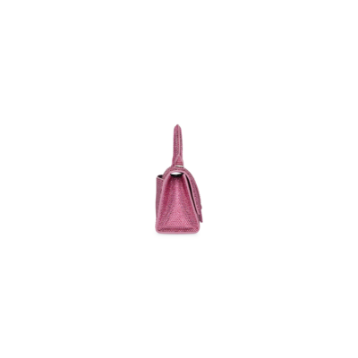 WOMEN'S HOURGLASS XS HANDBAG WITH RHINESTONES IN PINK