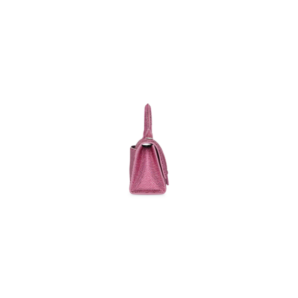 WOMEN'S HOURGLASS XS HANDBAG WITH RHINESTONES IN PINK