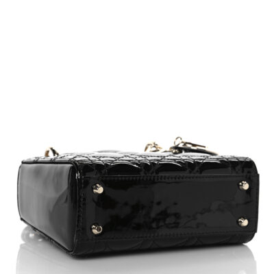 41b750fee41141b69e2a47c2c120e7c6 CHRISTIAN DIOR Patent Cannage Mini Lady Dior Black