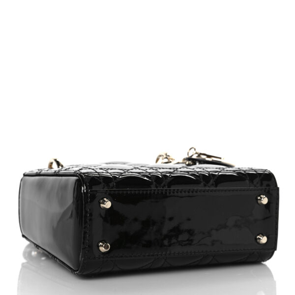 41b750fee41141b69e2a47c2c120e7c6 CHRISTIAN DIOR Patent Cannage Mini Lady Dior Black