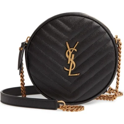 421bccf795d2ea217325c7f03de37e85 YSL Vinyle Round Camera Bag in Chevron-Quilted Grain de Poudre Embossed Leather