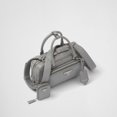 Prada Antique nappa leather multi-pocket top-handle bag - Slate Gray