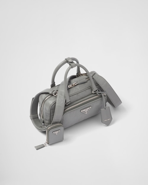 Prada Antique nappa leather multi-pocket top-handle bag - Slate Gray