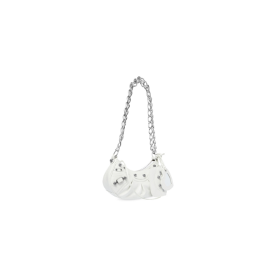WOMEN'S LE CAGOLE XS SHOULDER BAG WITH CHAIN IN OPTIC WHITE