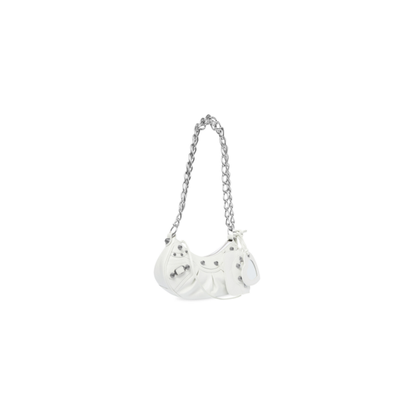 WOMEN'S LE CAGOLE XS SHOULDER BAG WITH CHAIN IN OPTIC WHITE