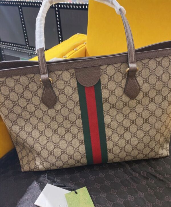 Balenciaga Hacker Graffiti Medium Tote Bag In Coated Canvas Dark Coffee