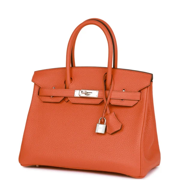 4356773515624b12b04f3a143a5f0443 Hermès Birkin 30 Orange Poppy Clemence Palladium Hardware