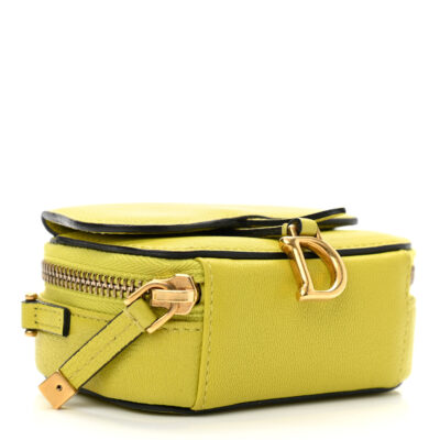 436c5d3de7f3bab0c8d2d76e7cae9498 CHRISTIAN DIOR Goatskin Mini Saddle Shoulder Strap Pouch Lime