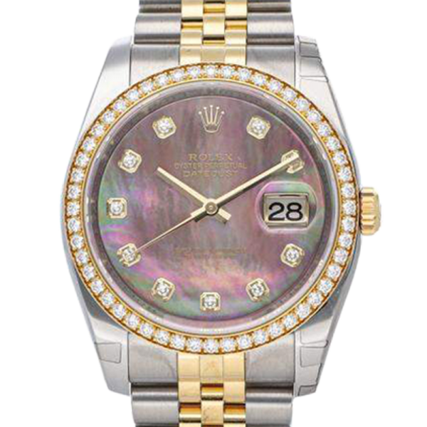 Rolex Datejust 116243BKMDJ 36MM Mother of Pearl Silver-tone Case