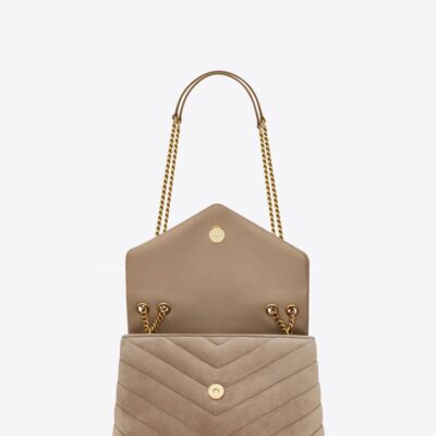 YSL Loulou Small Chain Bag in Quilted 'Y' Suede