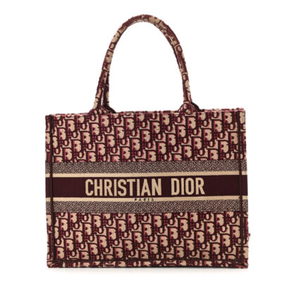 44caa31cb025b1ca50d221e77331e911 CHRISTIAN DIOR Oblique Medium Book Tote Burgundy Multicolor