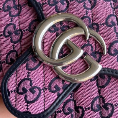 Gucci GG Marmont Multicolor Mini Top Handle Bag 583571 Pink