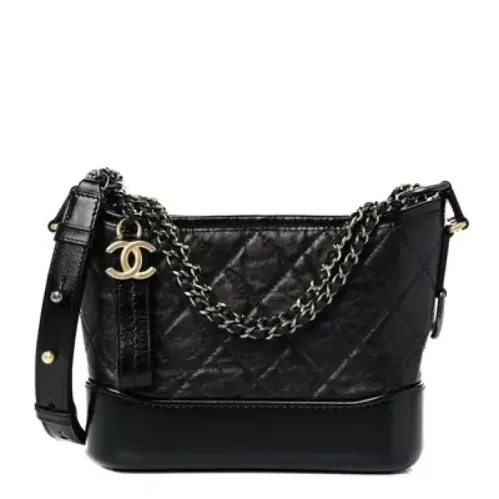 452740730949cba0869627f9e081a3a8 CHANEL Aged Calfskin Quilted Small Gabrielle Hobo Black