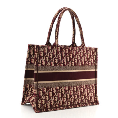 45567329302f45251136f6131c083e39 CHRISTIAN DIOR Oblique Medium Book Tote Burgundy Multicolor